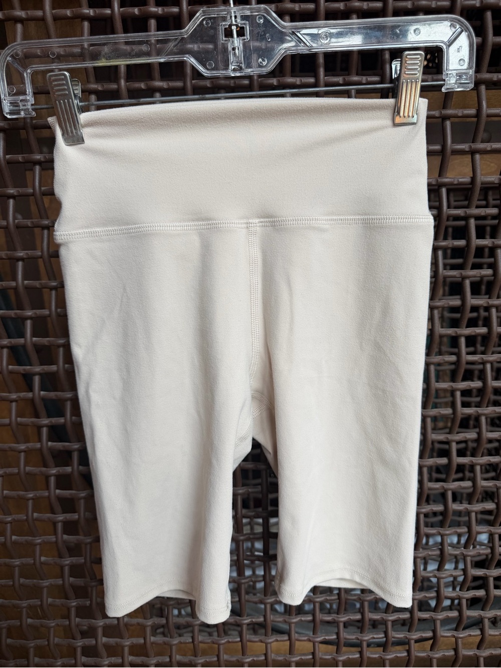 Joah Brown Cream High Rise Biker Shorts